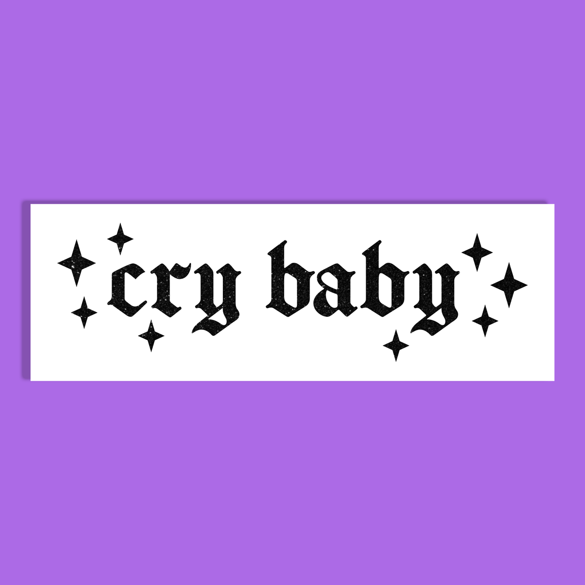 A white rectangular sticker or sign with the phrase 'hail seitan' in black gothic-style lettering, centered on a solid purple background.